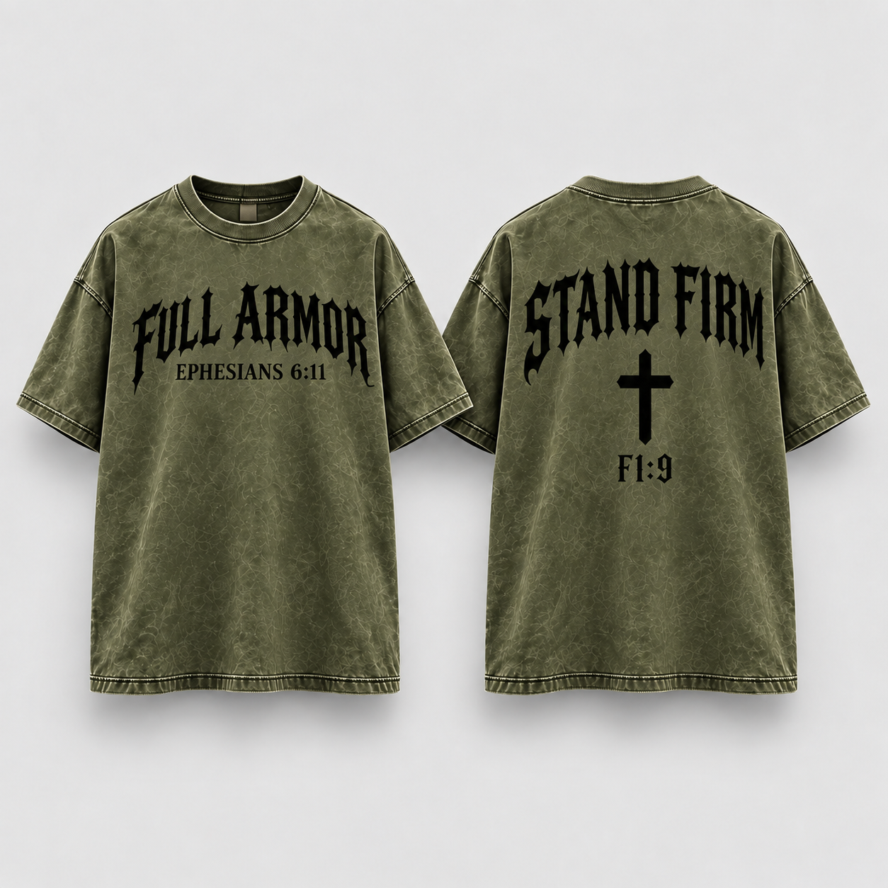 Full Armor Tee front and back mockup