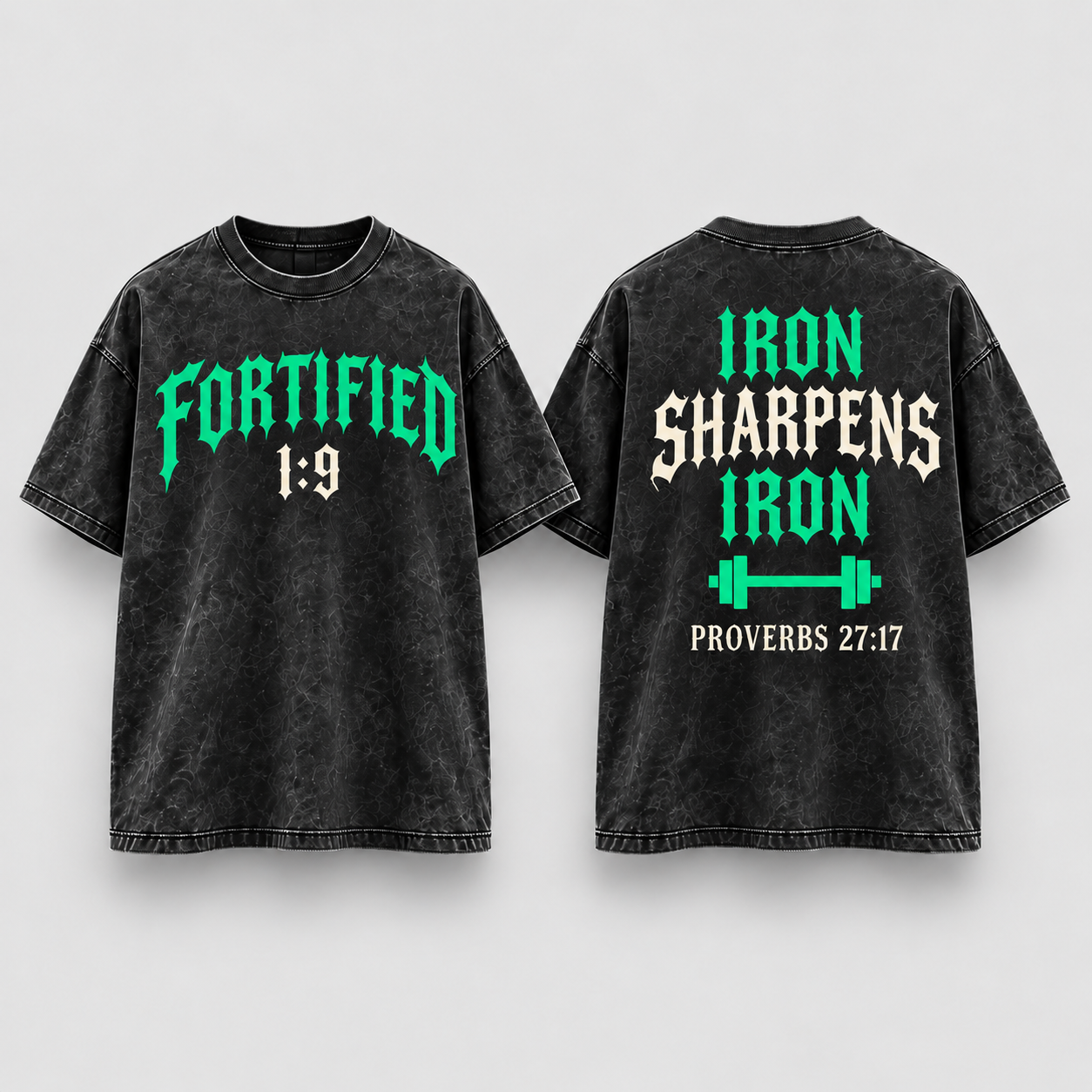 Iron Sharpens Iron Tee front and back mockup