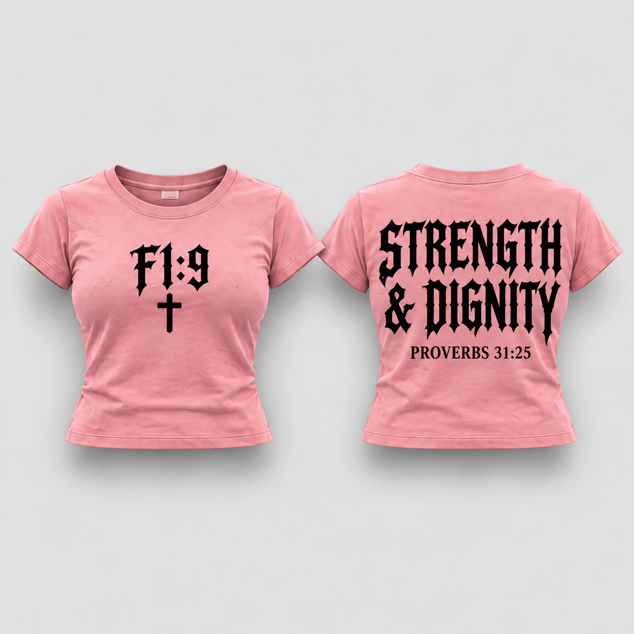 Strength & Dignity Tee front and back mockup